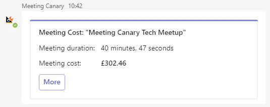 Meeting Cost Message