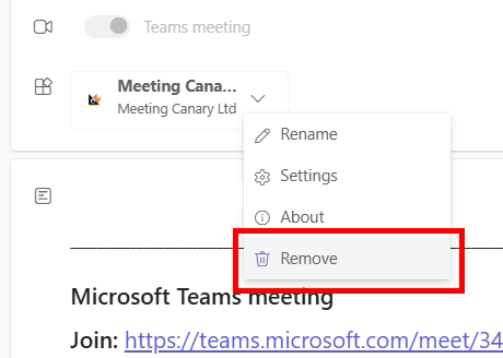 Remove from Calendar Meeting